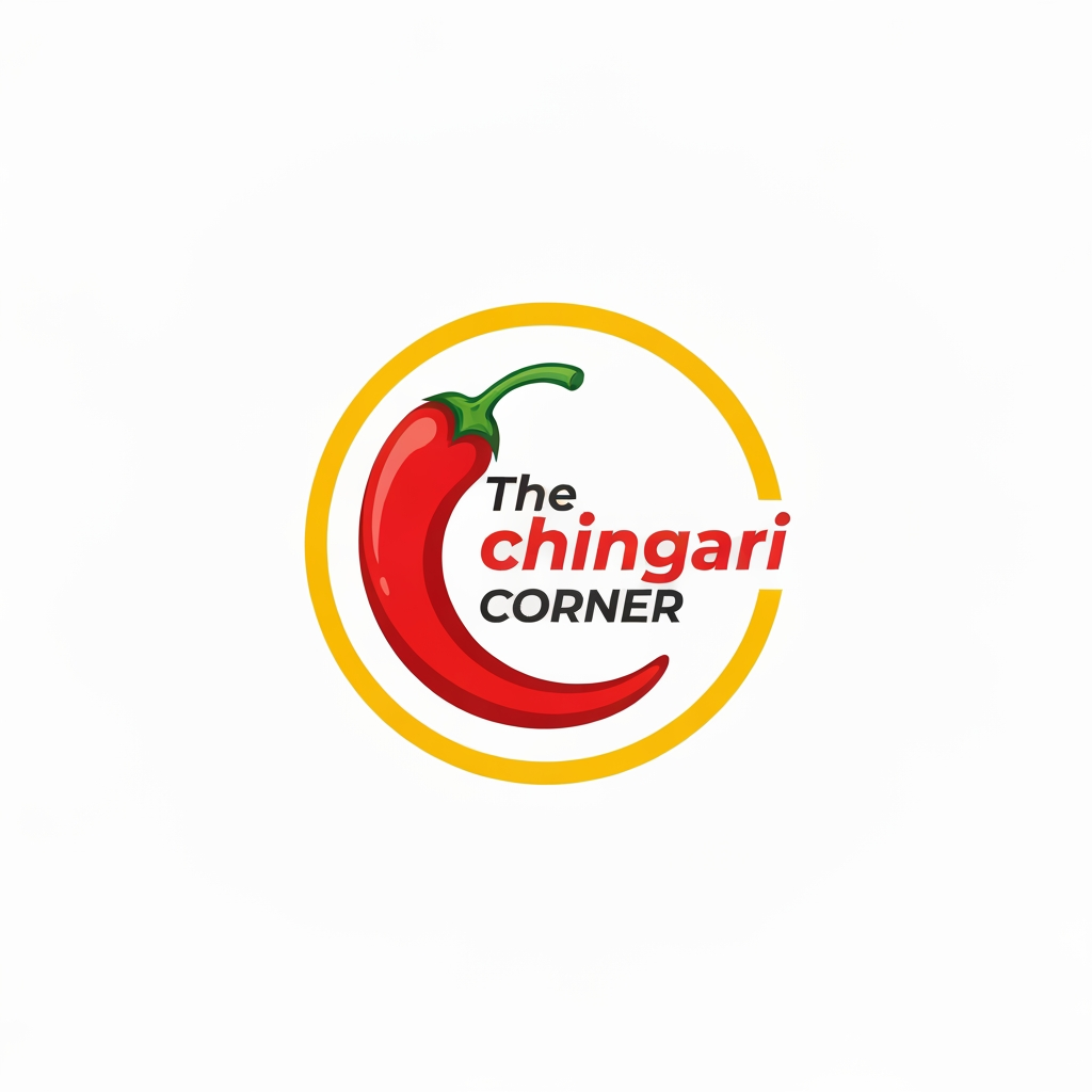 AI Design for generate asthatic logo for chicken restaurant whose name is [the  chingari  corner] using unique concept