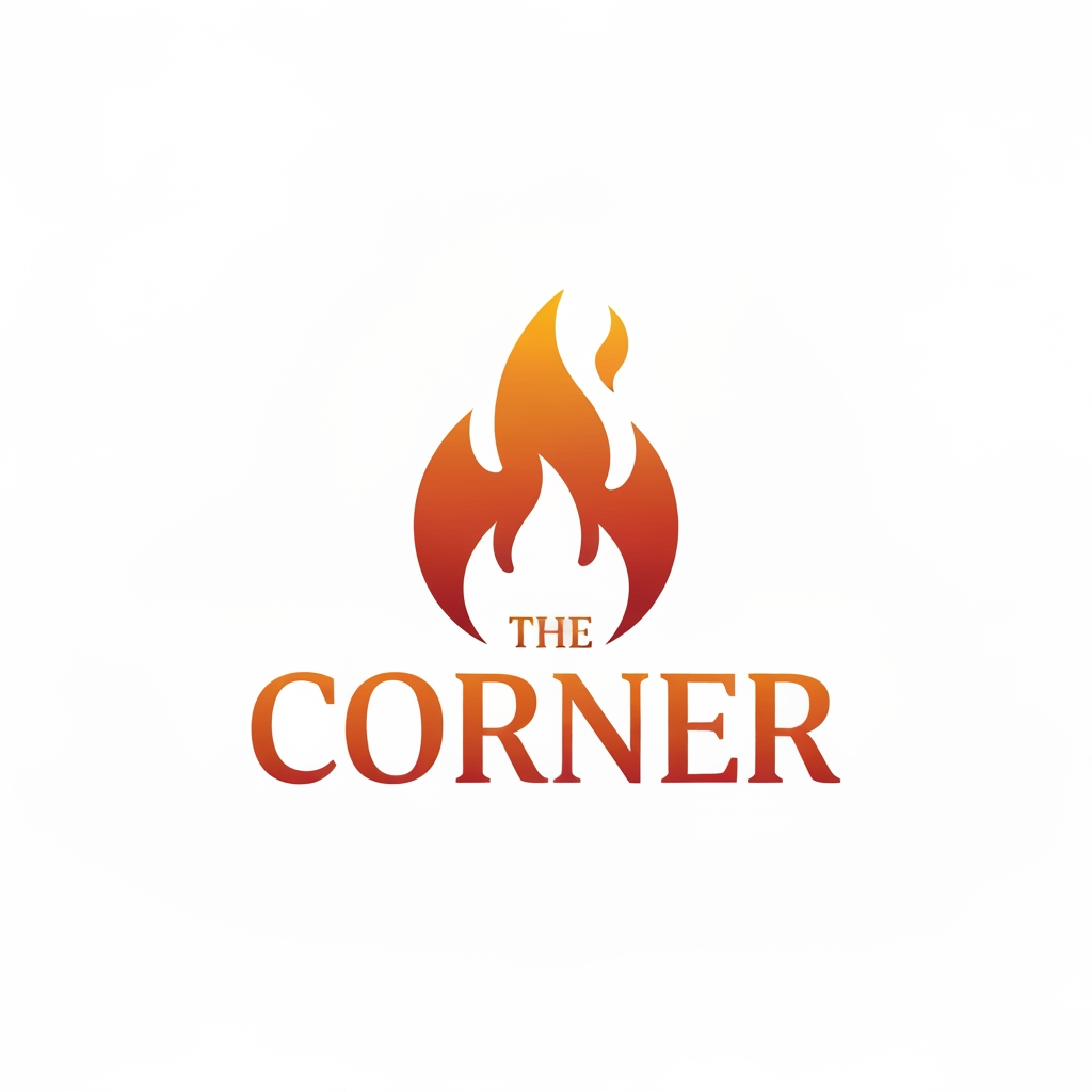 AI Design for generate asthatic logo for chicken restaurant whose name is [the  chingari  corner] without use chicken image
