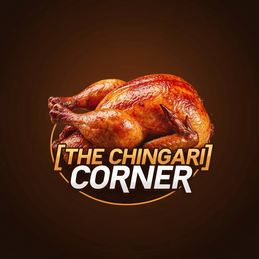 AI Design for generate asthatic logo for chicken restaurant whose name is [the  chingari  corner] using rosted chicken image