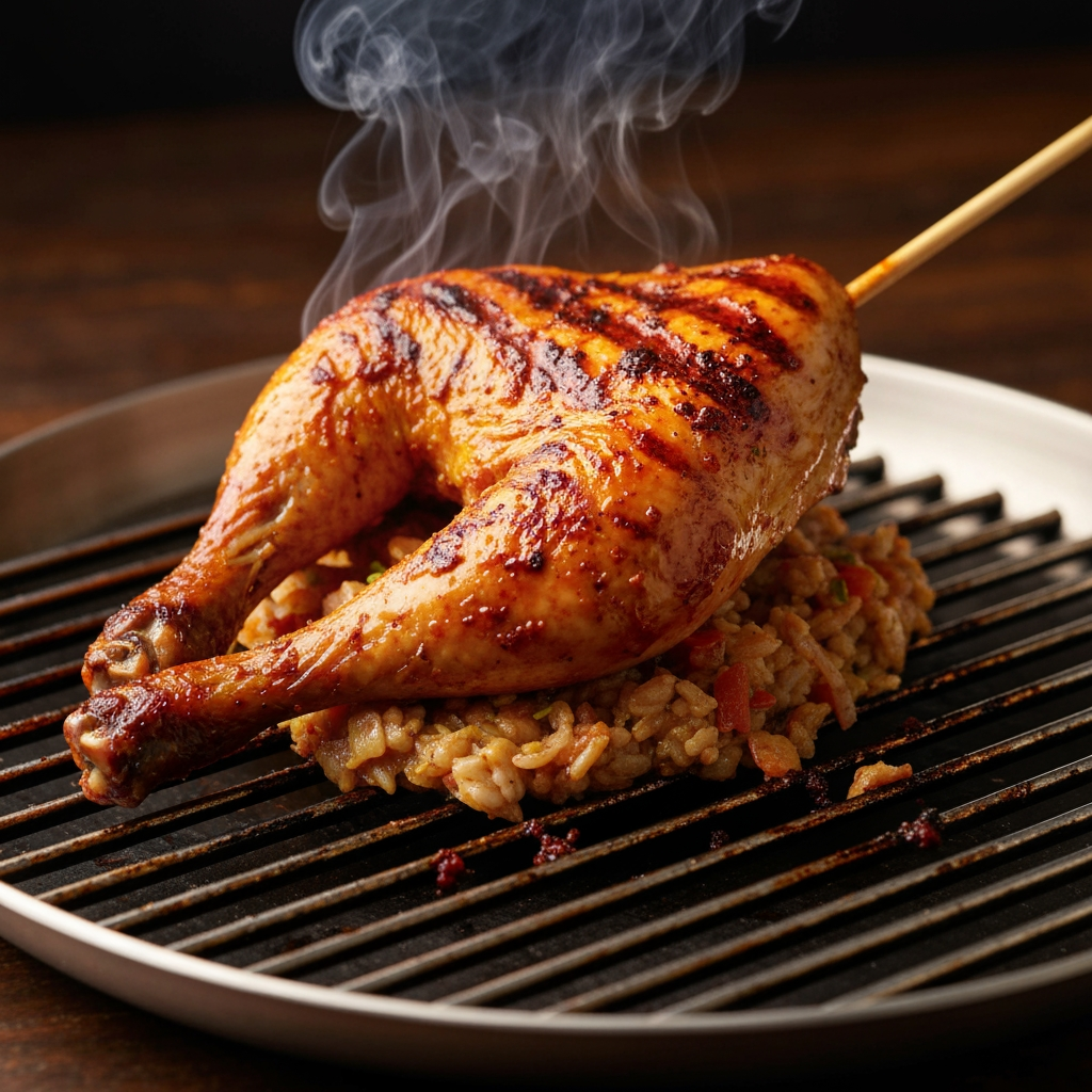 AI Design for replace the chicken with thr barbique