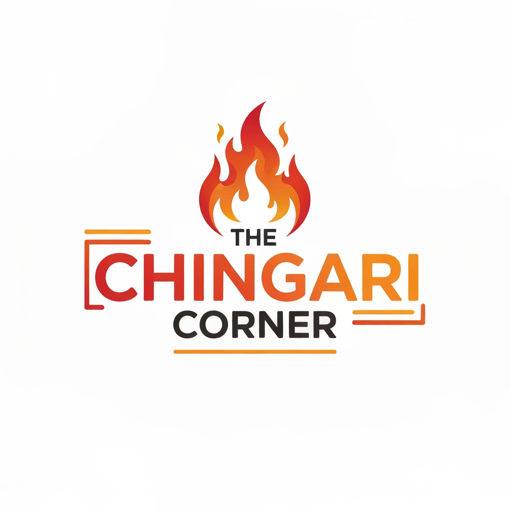 AI Design for generate asthatic logo for chicken restaurant whose name is [the  chingari  corner] without use chicken image