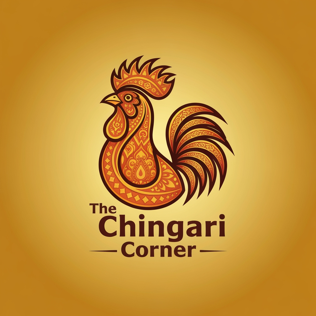 AI Design for generate asthatic logo for chicken restaurant whose name is [the  chingari  corner] using arabian style