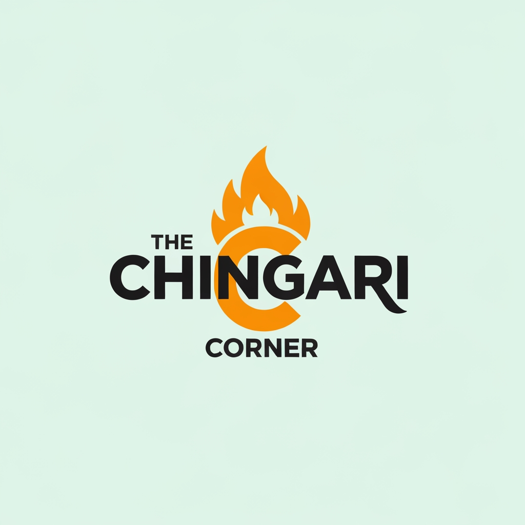 AI Design for generate asthatic logo for chicken restaurant whose name is [the  chingari  corner] without use chicken image