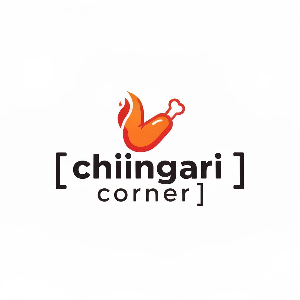 AI Design for generate asthatic logo for chicken restaurant whose name is [  chingari  corner] using morden style