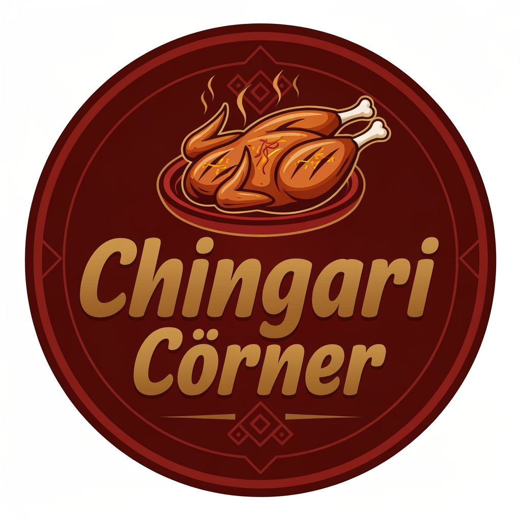 AI Design for generate asthatic logo for chicken restaurant whose name is [  chingari  corner] using turky style