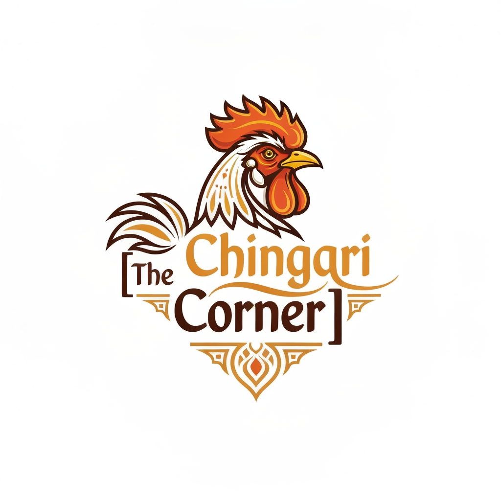 AI Design for generate asthatic logo for chicken restaurant whose name is [the  chingari  corner] using arabian style