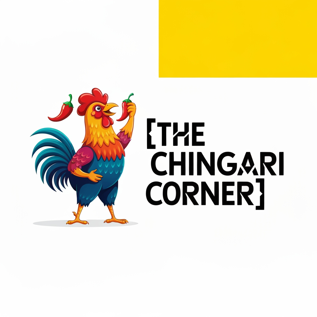 AI Design for generate asthatic logo for chicken restaurant whose name is [the  chingari  corner] using chicken image