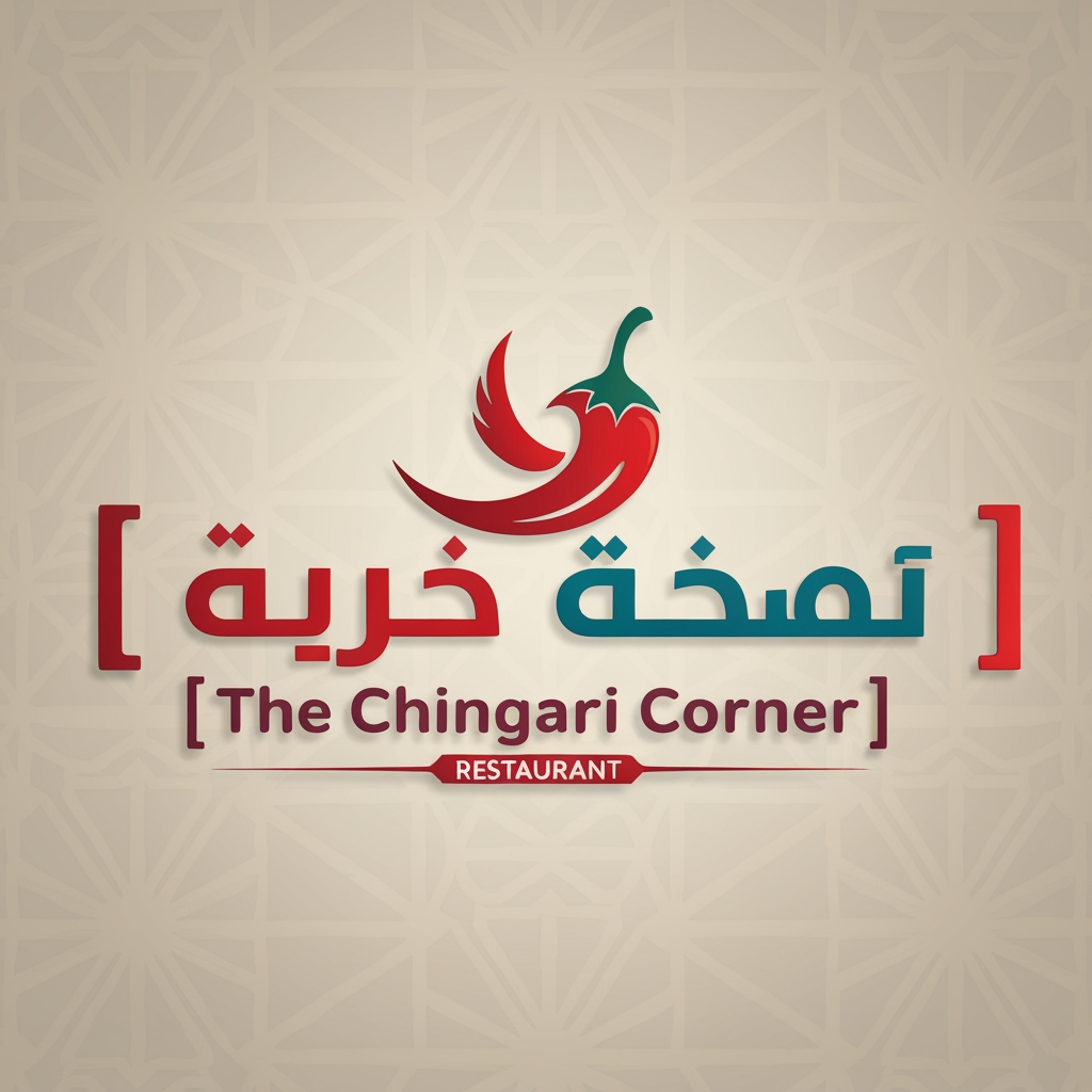 AI Design for generate asthatic logo for chicken restaurant whose name is [the  chingari  corner] using arabian style