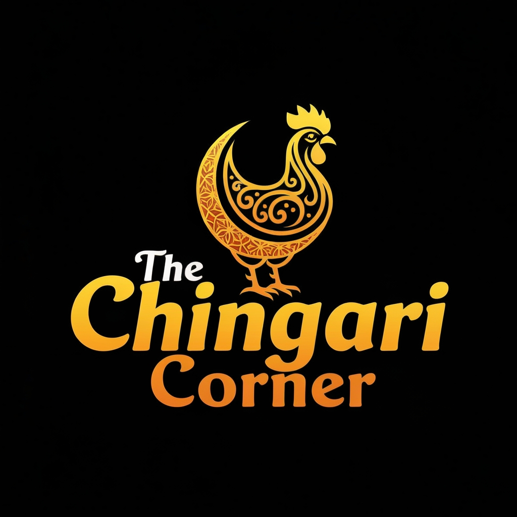 AI Design for generate asthatic logo for chicken restaurant whose name is [the  chingari  corner] using arabian style