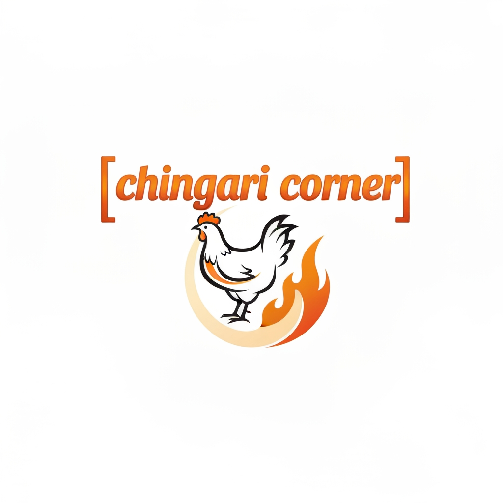 AI Design for generate asthatic logo for chicken restaurant whose name is [  chingari  corner] using morden style