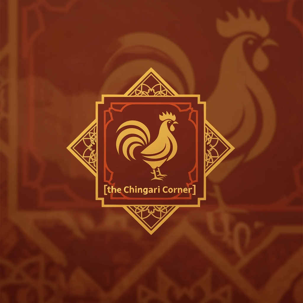 AI Design for generate asthatic logo for chicken restaurant whose name is [the  chingari  corner] using arabian style