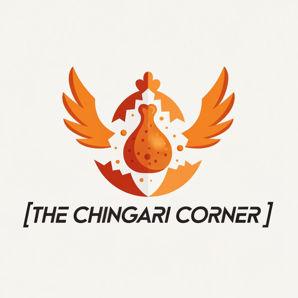 AI Design for generate asthatic logo for chicken restaurant whose name is [the  chingari  corner] using unique concept