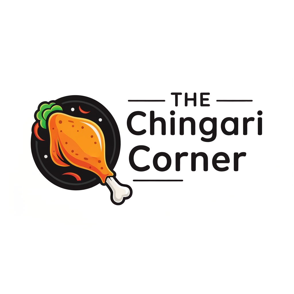 AI Design for generate asthatic logo for chicken restaurant whose name is [the  chingari  corner]