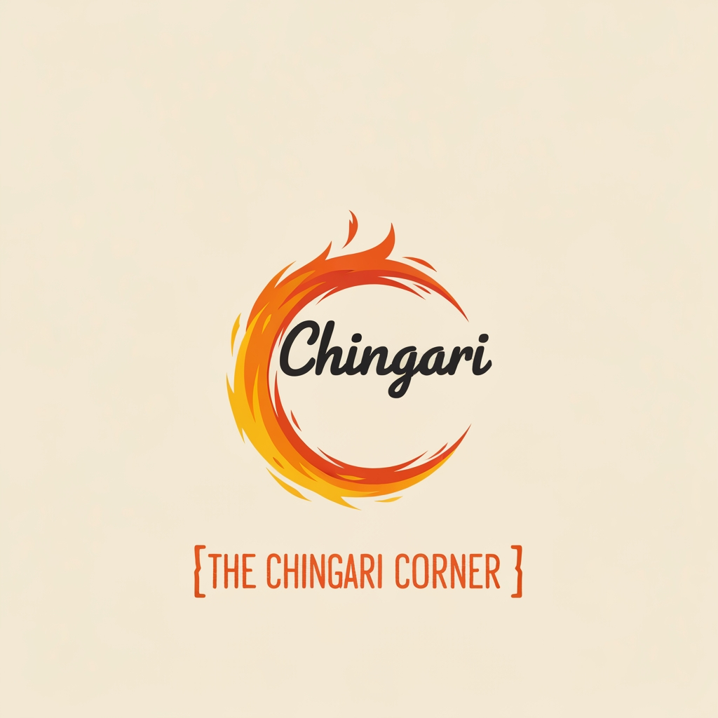 AI Design for generate asthatic logo for chicken restaurant whose name is [the  chingari  corner] without use chicken image