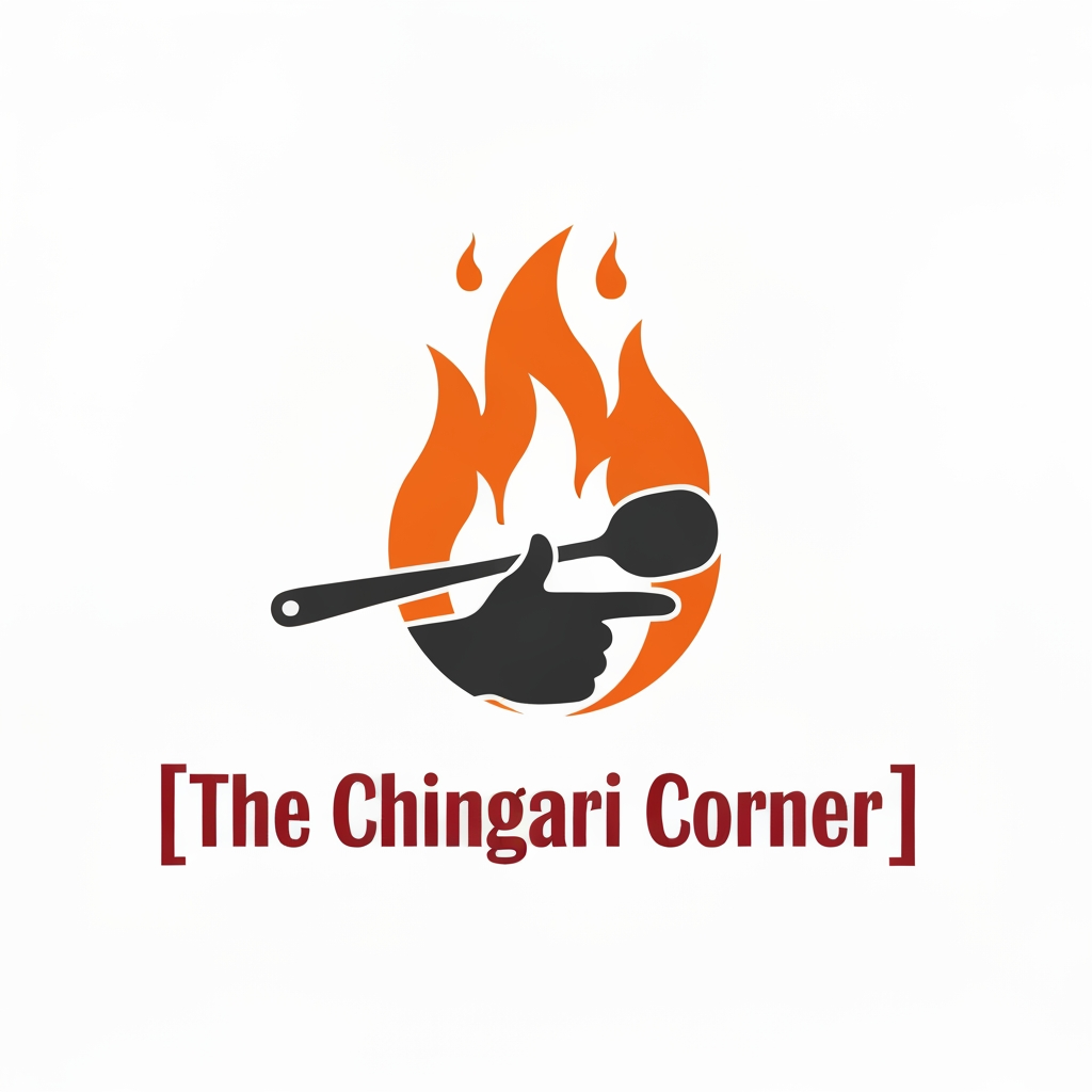 AI Design for generate asthatic logo for chicken restaurant whose name is [the  chingari  corner] without use chicken image