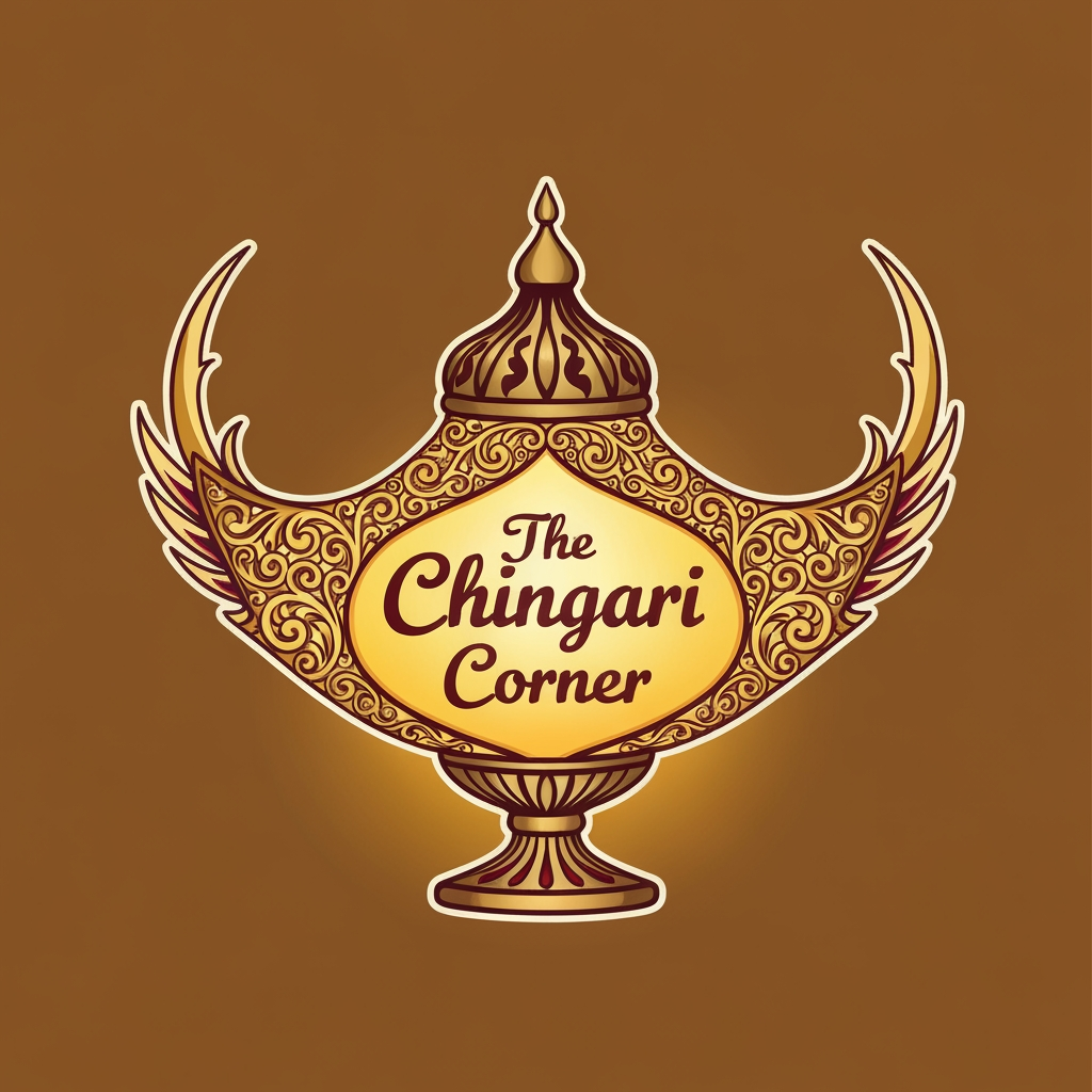 AI Design for generate asthatic logo for chicken restaurant whose name is [the  chingari  corner] using arabian style