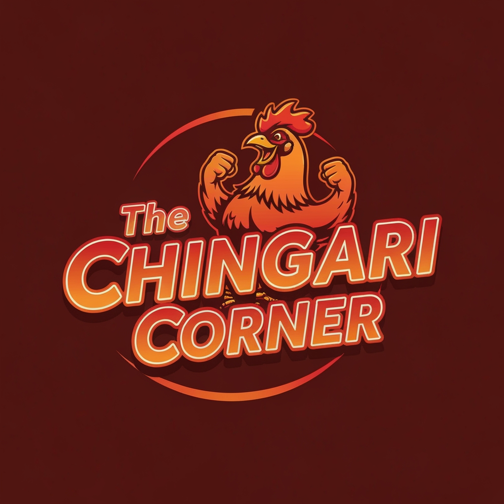 AI Design for generate asthatic logo for chicken restaurant whose name is [the  chingari  corner] using chicken image