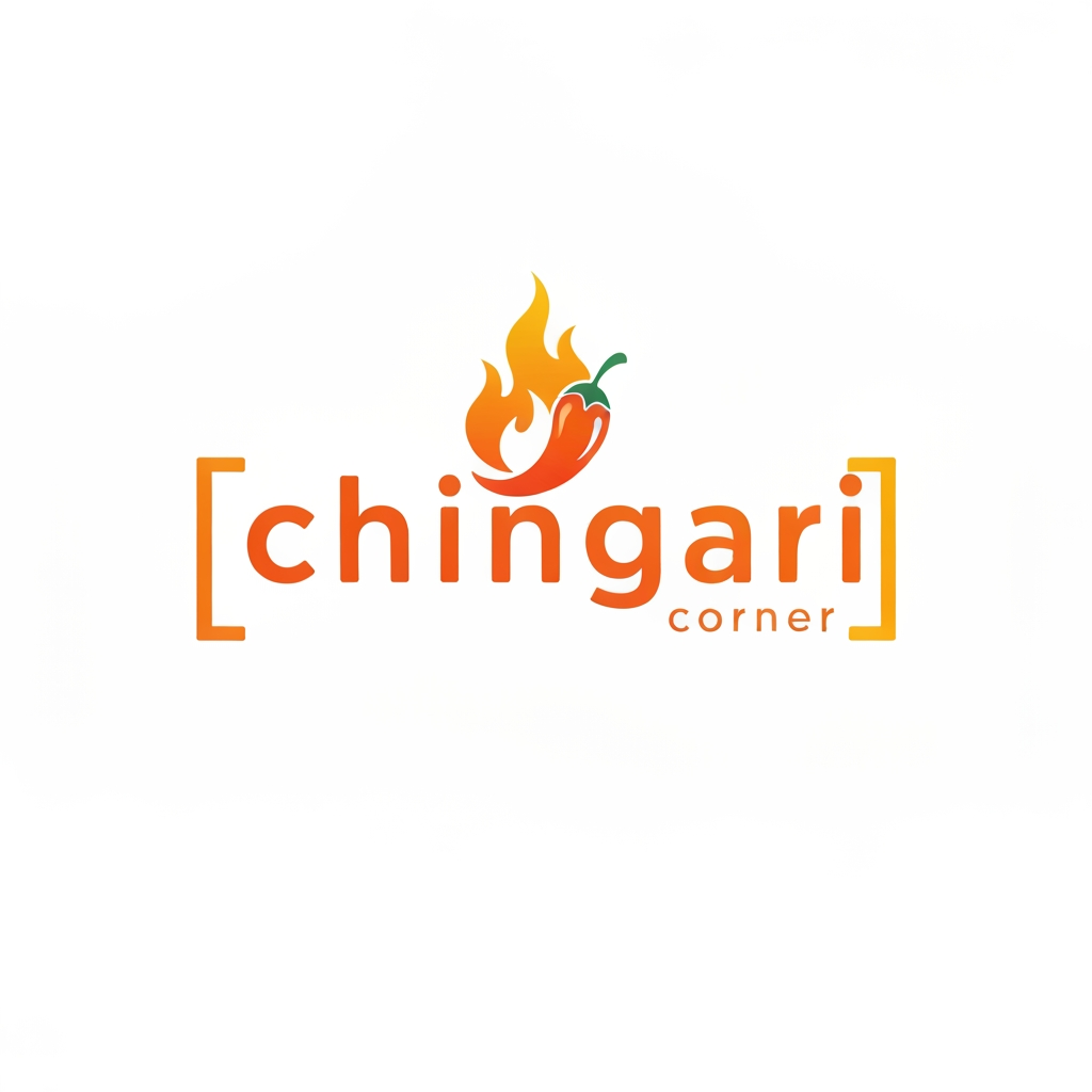 AI Design for generate asthatic logo for chicken restaurant whose name is [  chingari  corner] using morden style