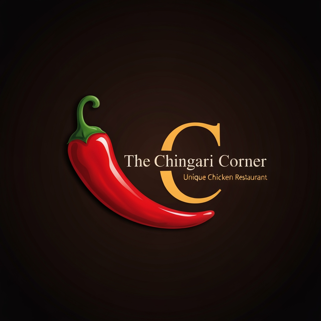 AI Design for generate asthatic logo for chicken restaurant whose name is [the  chingari  corner] using unique concept