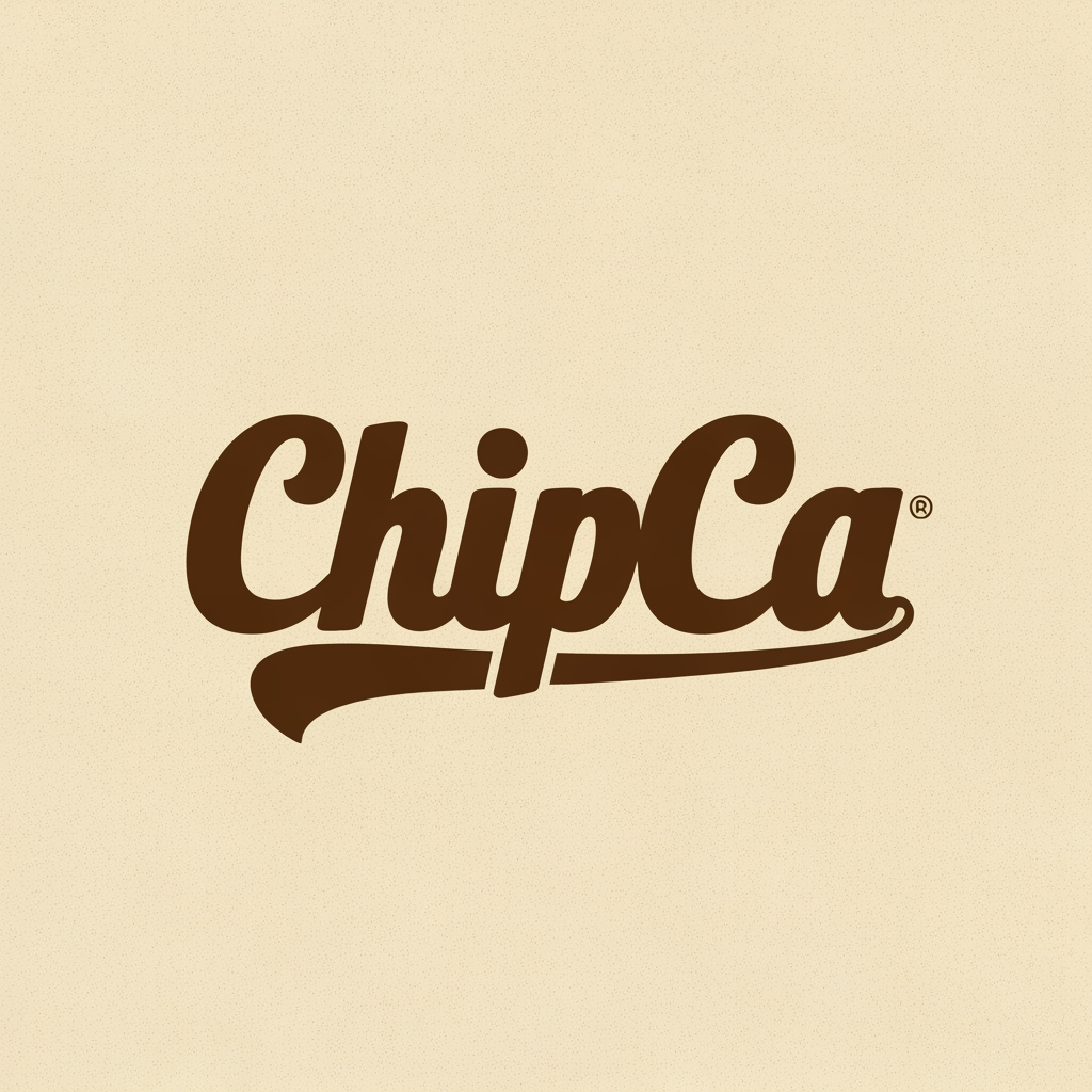 AI Design for A bold italic font wordmark logo for a chips brand called-ChipCa