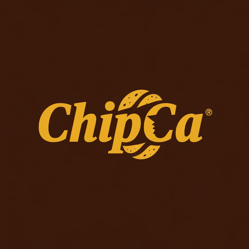 AI Design for A bold italic font wordmark logo for a chips brand called-ChipCa