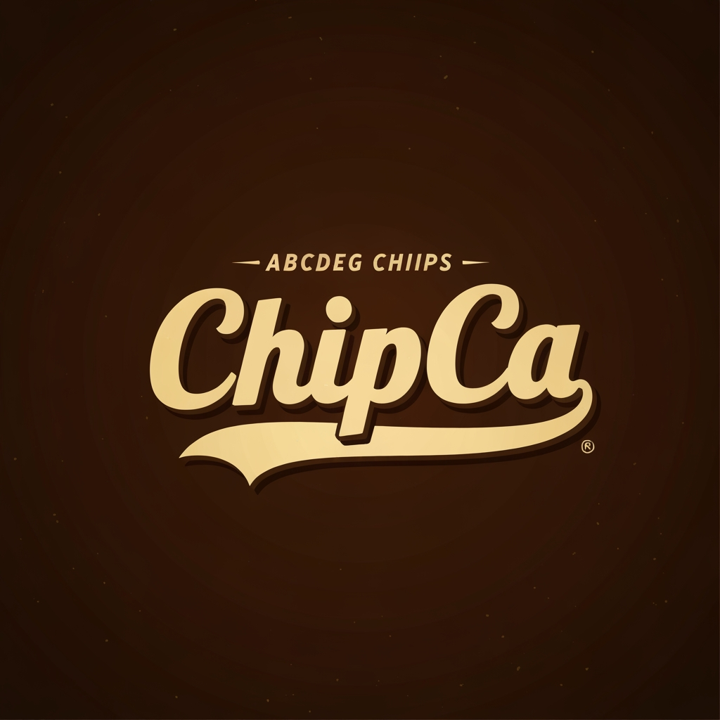 AI Design for A bold italic font wordmark logo for a chips brand called-ChipCa