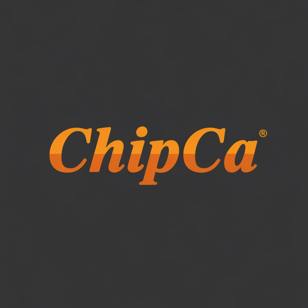AI Design for A bold italic font wordmark logo for a chips brand called-ChipCa