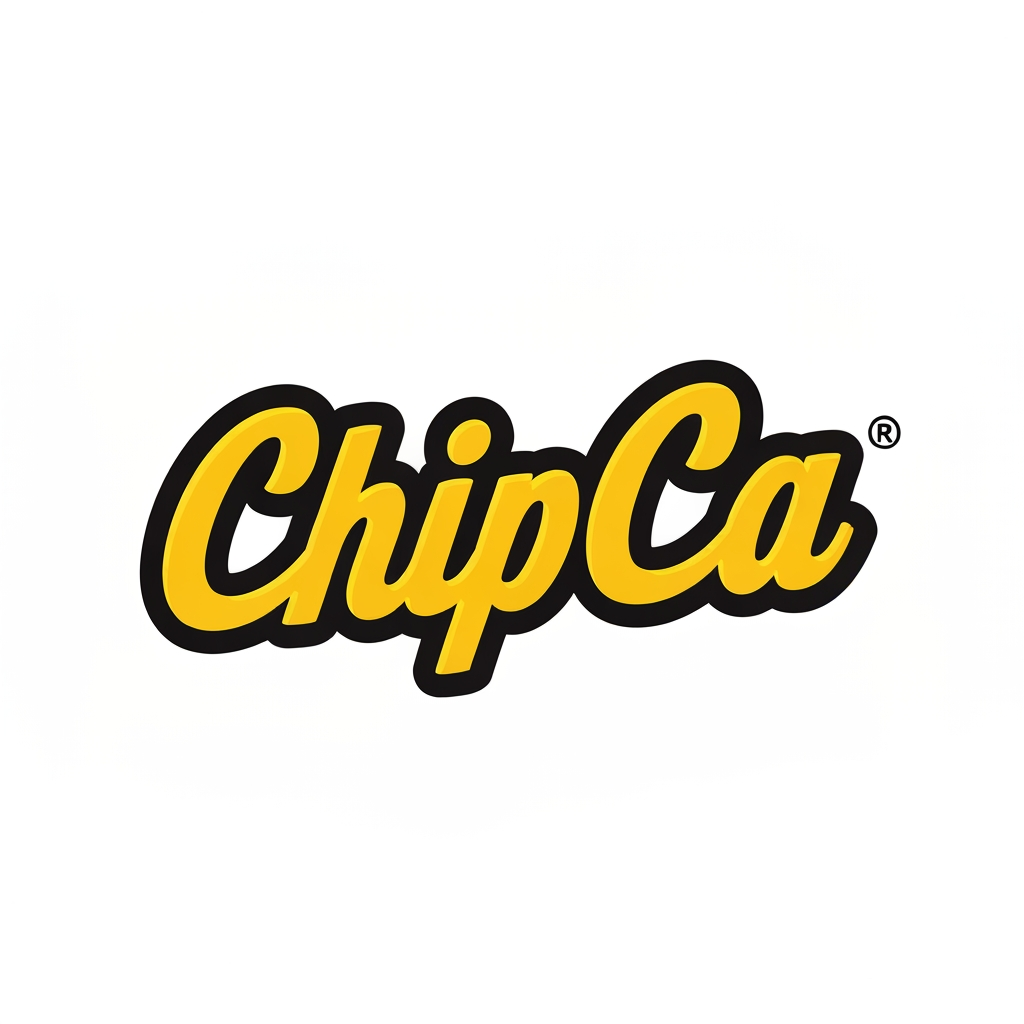 AI Design for A bold italic font wordmark logo for a chips brand called-ChipCa