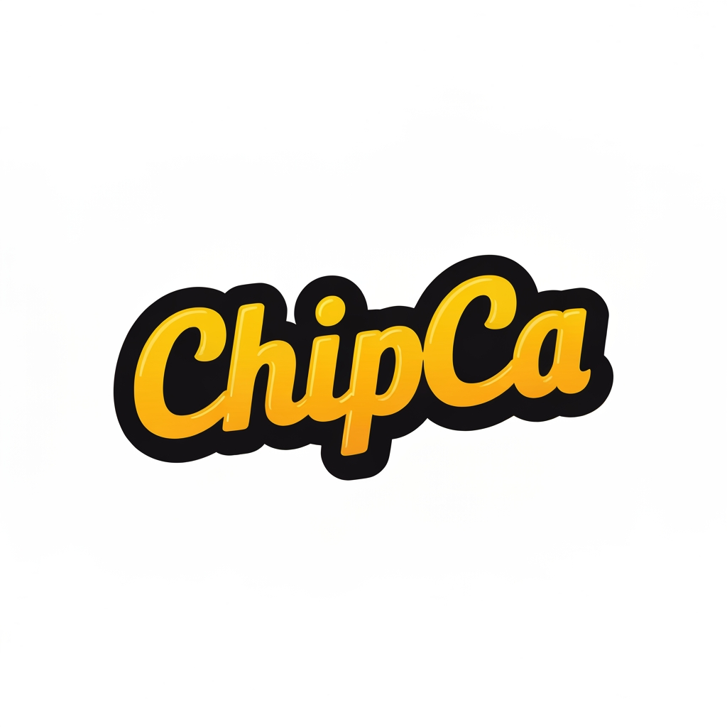 AI Design for A bold italic font wordmark logo for a chips brand called-ChipCa