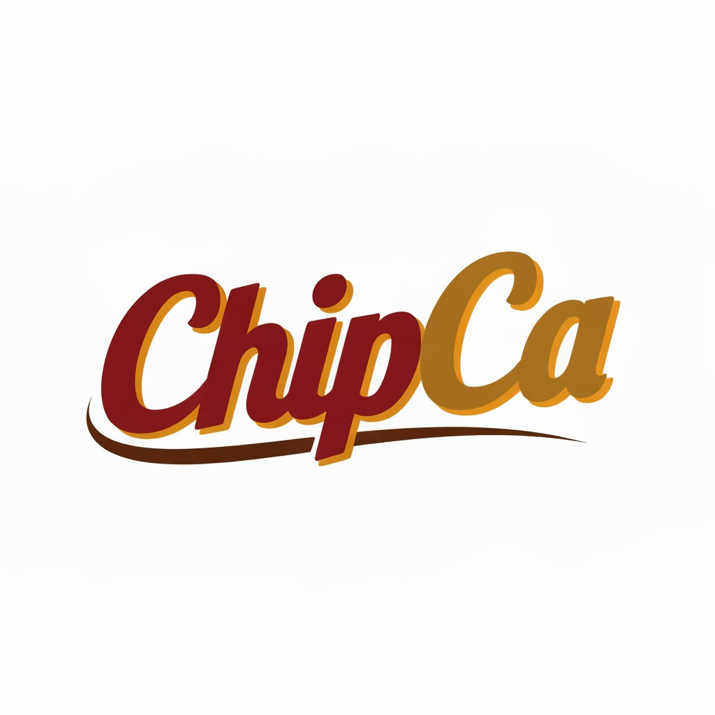 AI Design for A bold italic font wordmark logo for a chips brand called-ChipCa