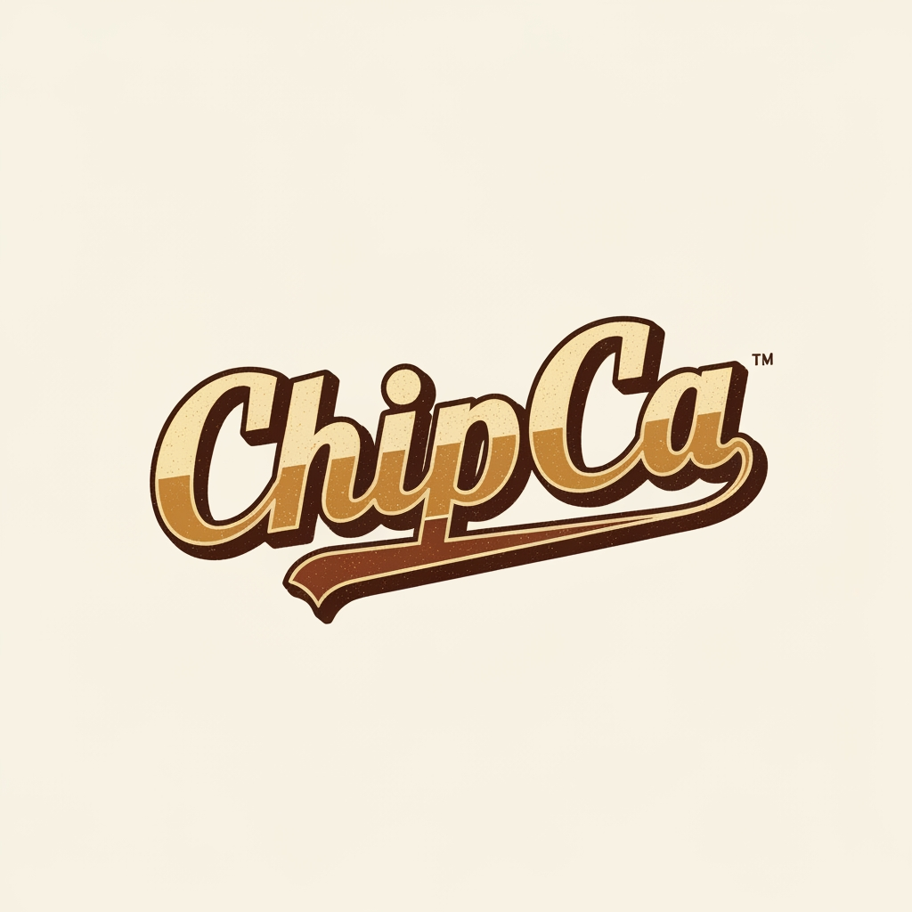 AI Design for A bold italic font wordmark logo for a chips brand called-ChipCa
