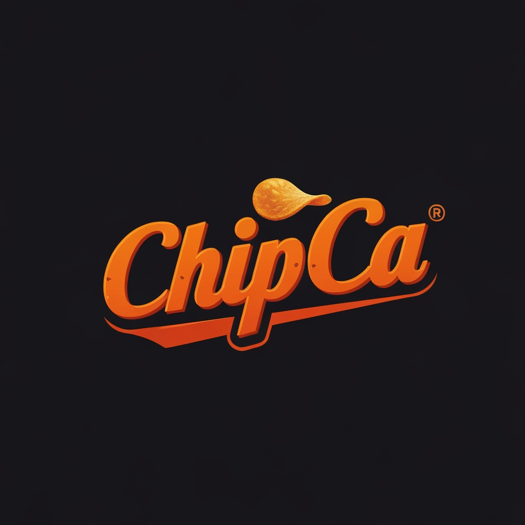 AI Design for A bold italic font wordmark logo for a chips brand called-ChipCa