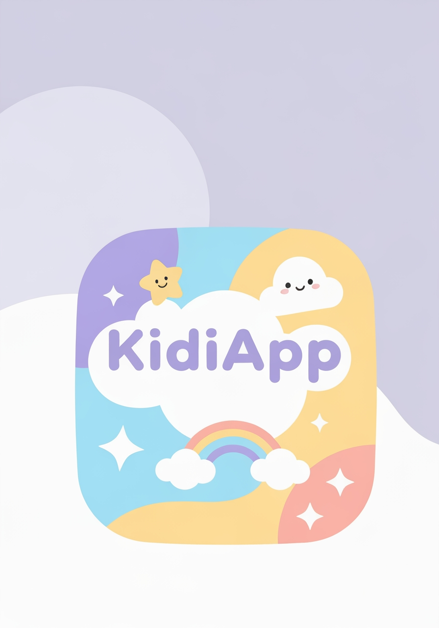 AI Design for Social campaign preview concept for Create a cute, playful, modern logo for **Kidiiapp**, a children’s engagement app designed for kids aged 2–7.
Design a friendly mascot-style icon that feels **safe, joyful, educational, imaginative, and trustworthy**. Use soft rounded shapes and subtle playful elements such as a smiling character, star, cloud, rainbow, or sparkles.
Use a cheerful but soft palette of **pastel purple, pink, sky blue, warm yellow, and white**. Keep the colors balanced and avoid an overly bright or cluttered appeara. Portrait campaign visual that feels ready for client approval, clear focal image, cohesive art direction, clean space for copy to be added later, no generated text.