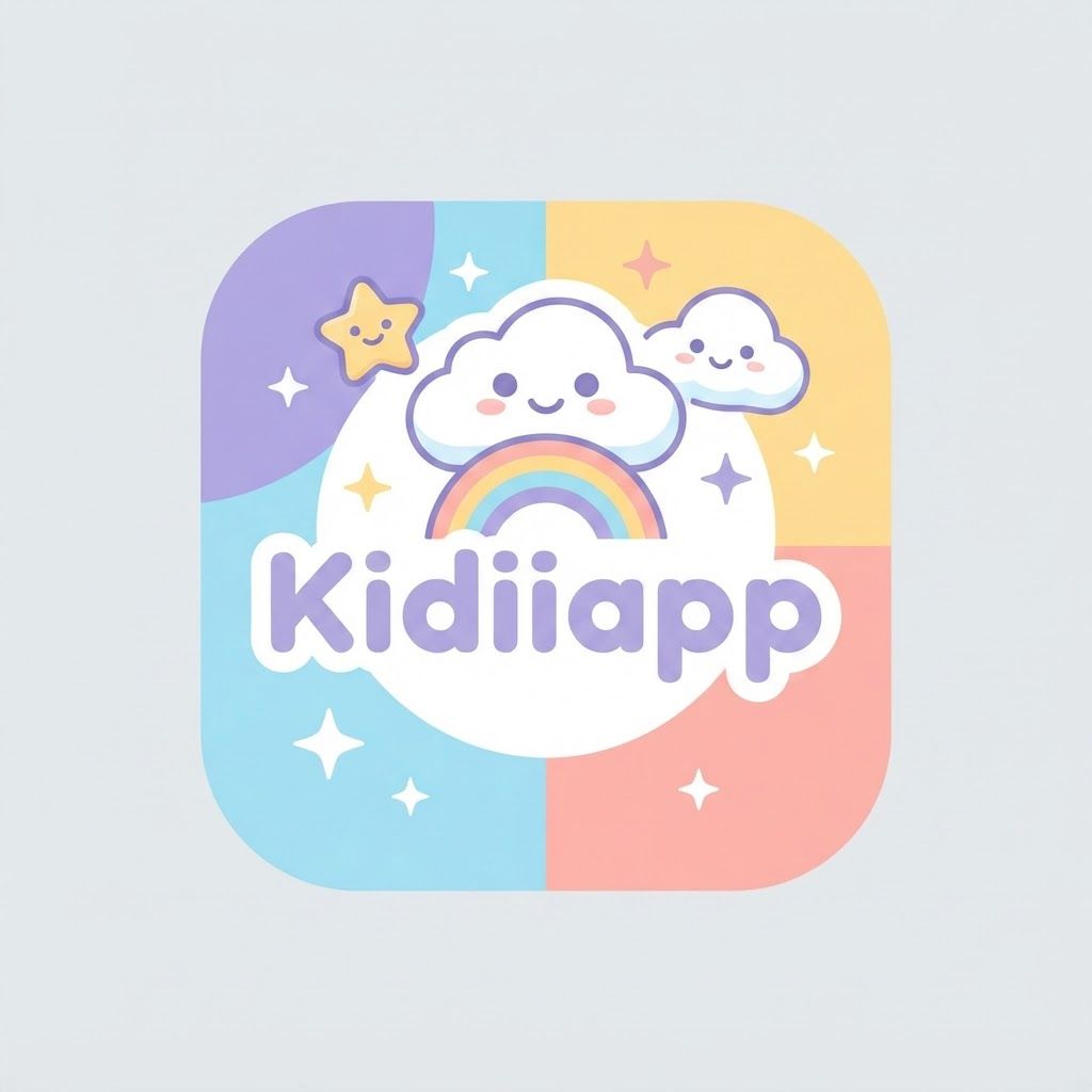AI Design for Create a cute, playful, modern logo for **Kidiiapp**, a children’s engagement app designed for kids aged 2–7.

Design a friendly mascot-style icon that feels **safe, joyful, educational, imaginative, and trustworthy**. Use soft rounded shapes and subtle playful elements such as a smiling character, star, cloud, rainbow, or sparkles.

Use a cheerful but soft palette of **pastel purple, pink, sky blue, warm yellow, and white**. Keep the colors balanced and avoid an overly bright or cluttered appearance.

The word **“Kidiiapp”** should use a rounded, playful, modern sans-serif font with smooth, friendly lettering. The typography should be highly readable and work well alongside the mascot.

Style: **minimal, cute, premium kids-tech startup, flat vector design, clean lines, smooth curves, simple shapes, memorable, scalable, professional, and suitable for an app icon, website, and social media.**

Avoid overly detailed illustrations, realistic characters, neon colors, complicated gradients, clutter, or generic daycare-style imagery.

The overall identity should communicate: **“A safe, joyful digital world where kids learn, play, explore, and engage.”**