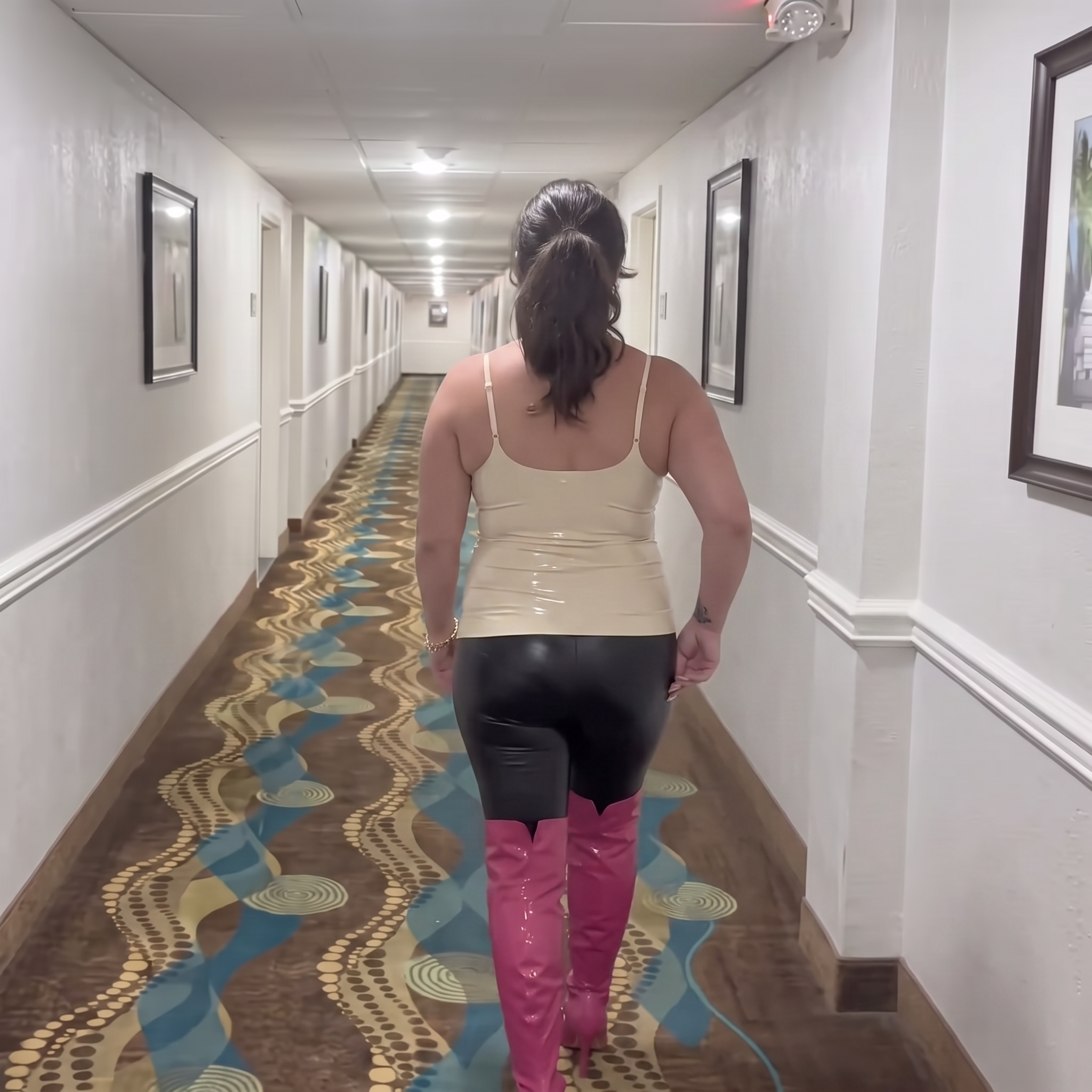 AI Design for this pregnant woman is showing her back