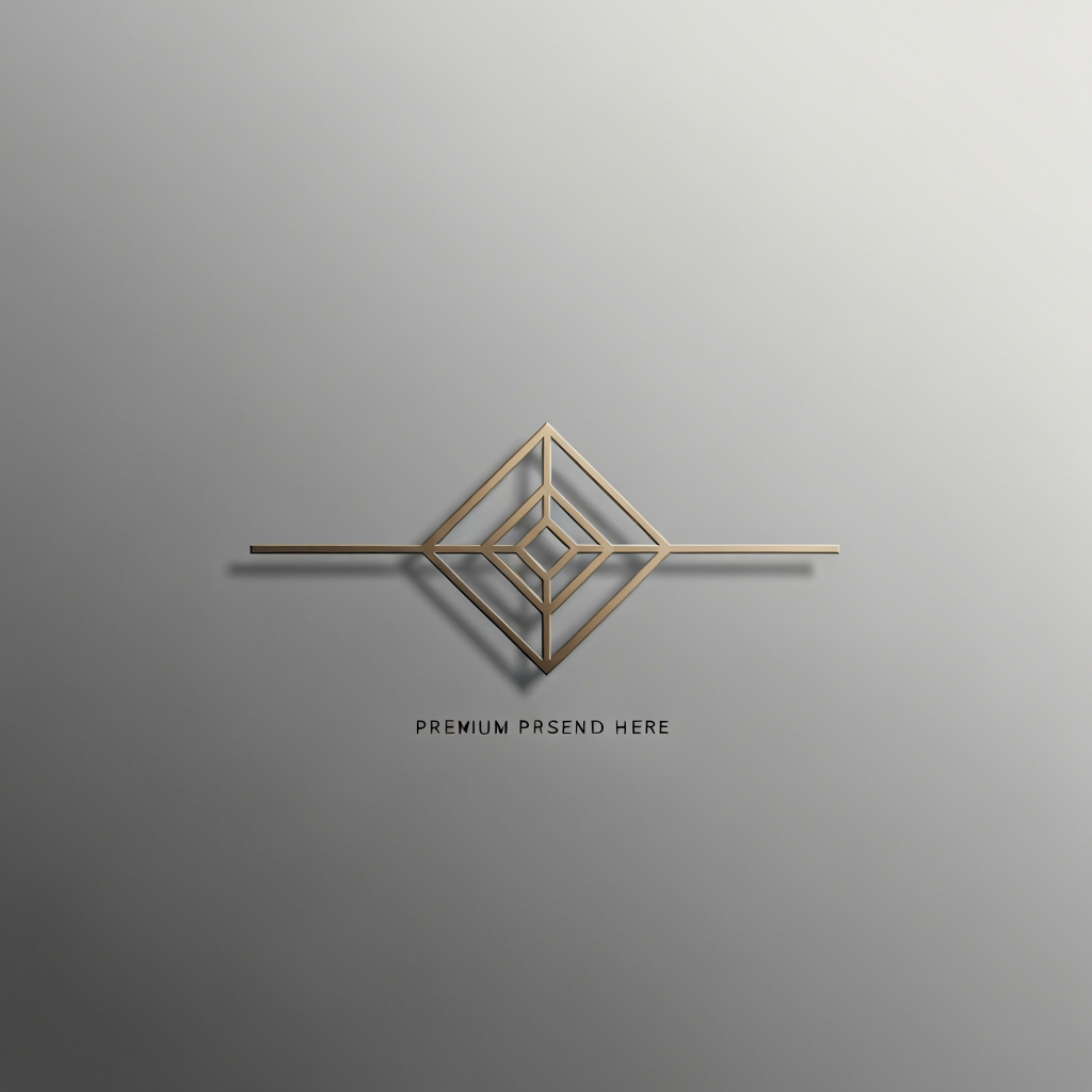 AI Design for Premium logo presentation mockup concept for Brand identity for my personal brand. Logo or brand mark displayed on a clean neutral surface with subtle depth, refined shadow, precise alignment, elegant design-studio presentation, no extra readable text.
