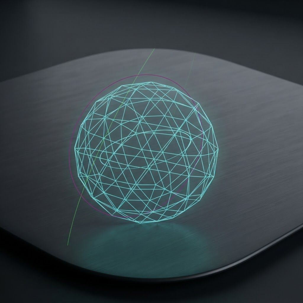 AI Design for Premium logo presentation mockup concept for Develop a clean, minimalist brand system centered around a glowing teal wireframe sphere, emphasizing simplicity and advanced network connectivity.. Logo or brand mark displayed on a clean neutral surface with subtle depth, refined shadow, precise alignment, elegant design-studio presentation, no extra readable text.
Incorporate the attached brand element reference image (Reference A: brand element "Digital Wireframe Sphere") into the composition where natural — preserve the depicted brand element's appearance.