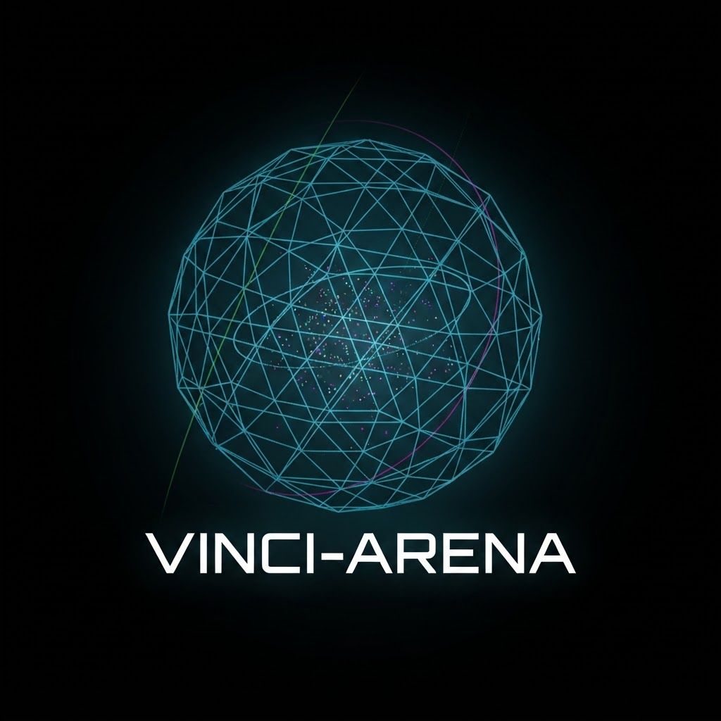 AI Design for LOGO ,MY WEBSITEE NAME IS VINCI-ARENA ADD GLOBE THING WHAT I GIVE YOU USONG MY IMAGE WHAT I GIVE YOU
