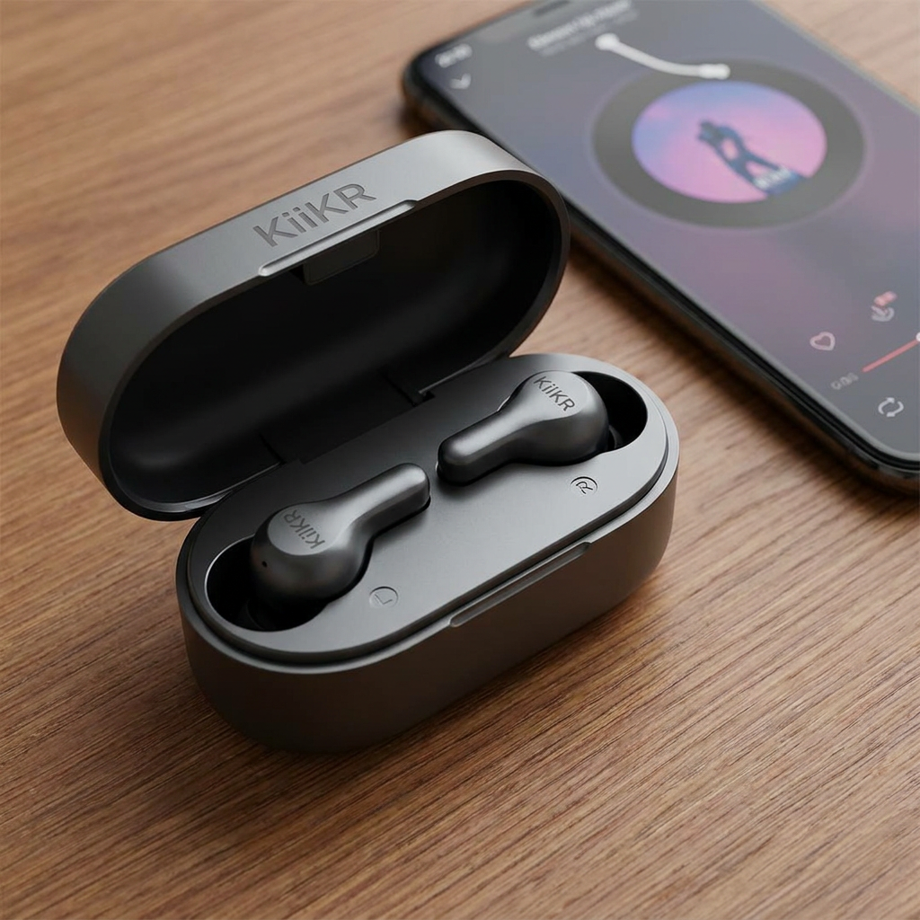 AI Design for KiiKR is a wearables brand for tws and headphones like this so please generate according this info