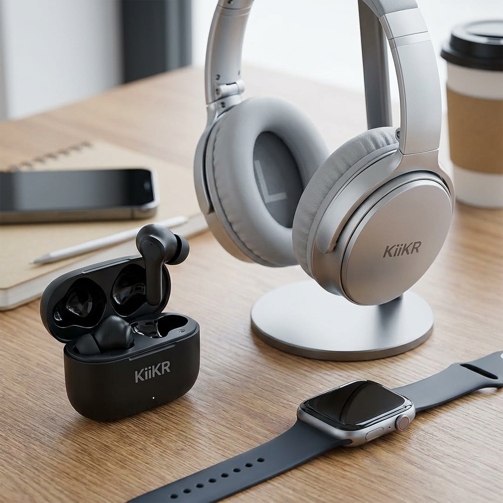 AI Design for KiiKR is a wearables brand for tws and headphones like this so please generate according this info