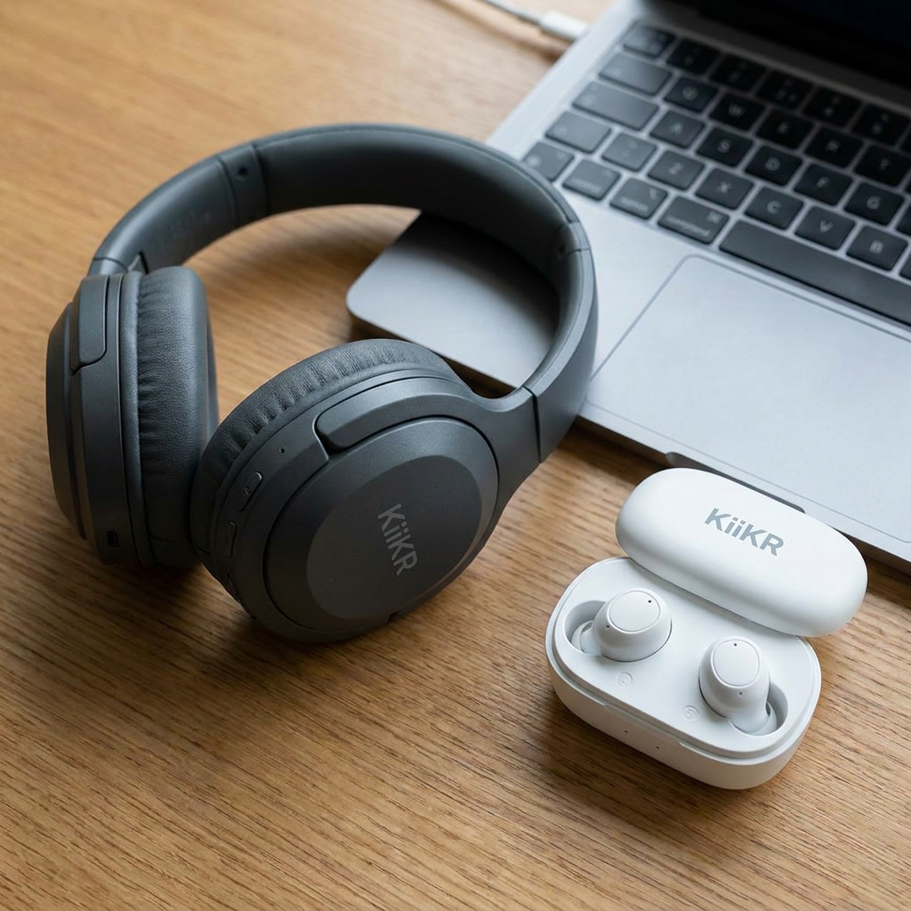 AI Design for KiiKR is a wearables brand for tws and headphones like this so please generate according this info