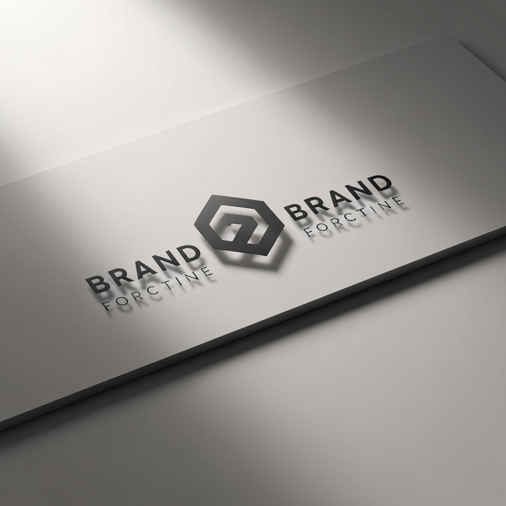 AI Design for Premium logo presentation mockup concept for Brand identity directions for a client. Logo or brand mark displayed on a clean neutral surface with subtle depth, refined shadow, precise alignment, elegant design-studio presentation, no extra readable text.