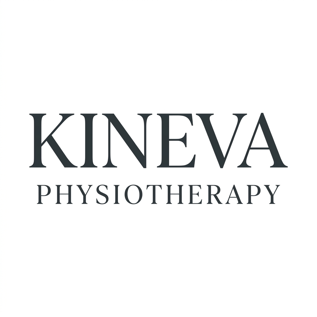 AI Design for Design an elegant wordmark-only logo for "Kineva Physiotherapy" — no icon or symbol, just refined custom typography. Use a premium modern serif or a clean geometric sans-serif with subtle letter-spacing. The word "Kineva" should be the visual focus, larger and more prominent than "Physiotherapy" below it in a smaller, lighter weight. Single color: deep teal or charcoal. Should feel like a high-end boutique wellness studio brand, minimal and confident, no icons or clipart elements.