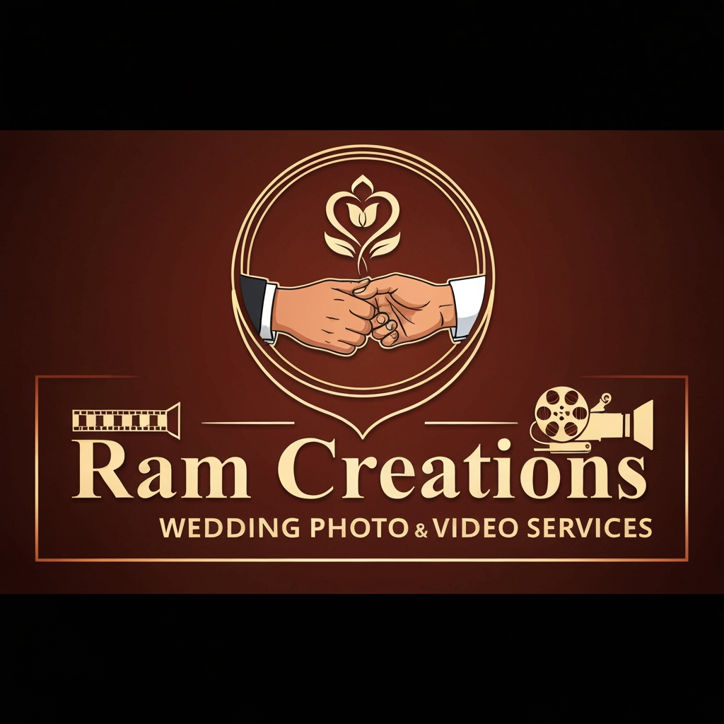 AI Design for create a logo for "Ram Creations" it's a wedding photo and video services provide business