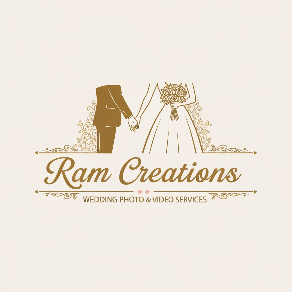 AI Design for create a logo for "Ram Creations" it's a wedding photo and video services provide business