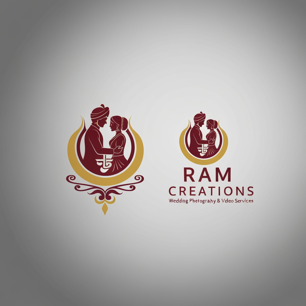 AI Design for create a logo for "Ram Creations" it's a wedding photo and video services provide business