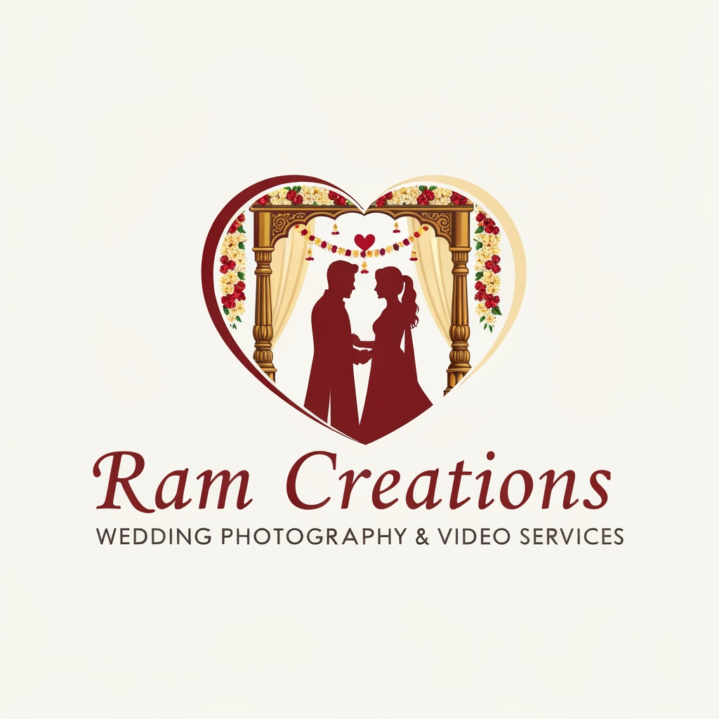 AI Design for create a logo for "Ram Creations" it's a wedding photo and video services provide business