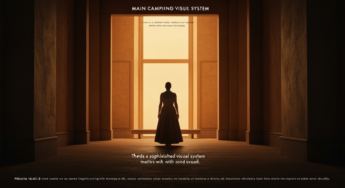 AI Design for Main campaign hero visual concept for Create a sophisticated visual system that blends architectural geometric motifs with warm, rich earth tones to evoke a premium, heritage-inspired brand identity.. Cinematic advertising image with a clear subject, memorable visual idea, strong depth and lighting, premium art direction, clean negative space for headline and CTA to be added later, no generated text.