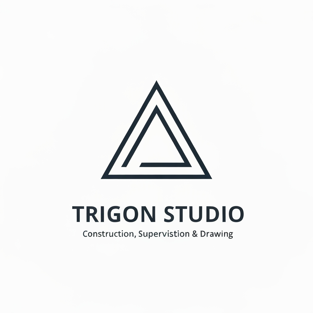 AI Design for need a professional logo for construction, supervision and drawing firm named TRIGON STUDIO. PREFERENCE: just simple line logo contains triangle