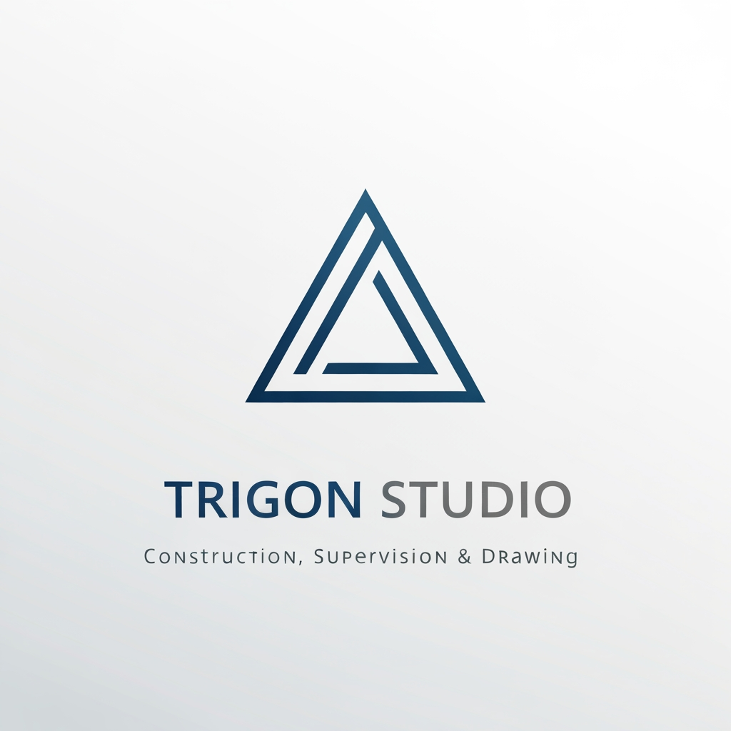 AI Design for need a professional logo for construction, supervision and drawing firm named TRIGON STUDIO. PREFERENCE: just simple line logo contains triangle
